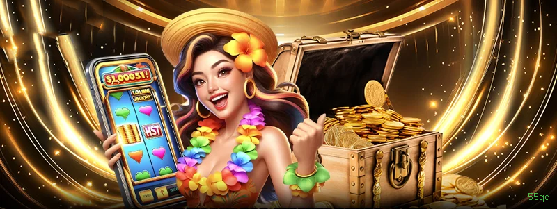 Imagem promocional do cassino online da 55qq mostrando jogos ao vivo
